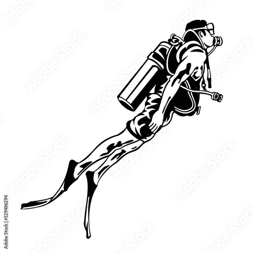 diver vector isolated
