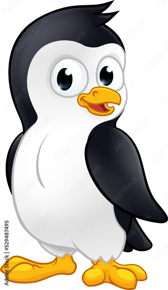 Obraz premium Penguin Bird Cute Cartoon Wildlife Mascot
