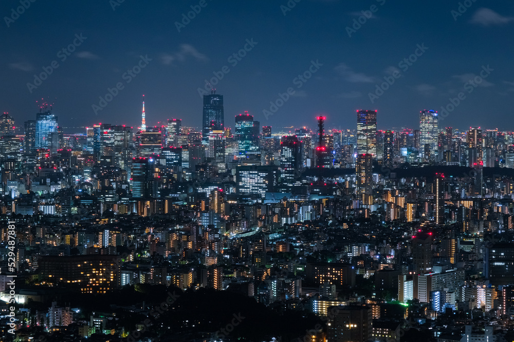 東京都 池袋、サンシャイン60展望台からの六本木方面の夜景