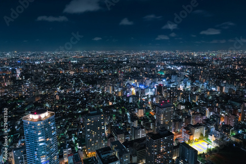 東京都 池袋、サンシャイン60展望台からの北向きの夜景