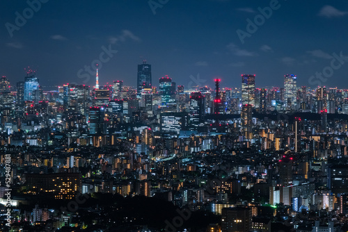 東京都 池袋、サンシャイン60展望台からの六本木方面の夜景 photo