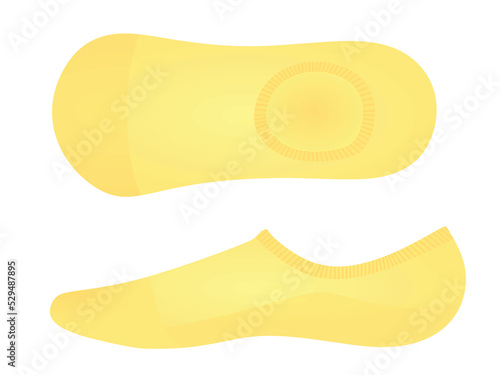 Yellow short sock. vector illustration