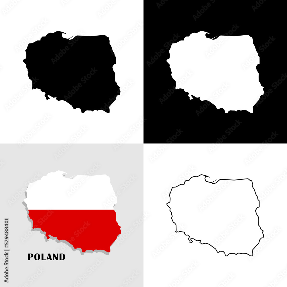 High detailed map of Poland vector
