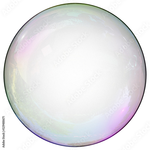 Soap bubble . Png. 3D render.