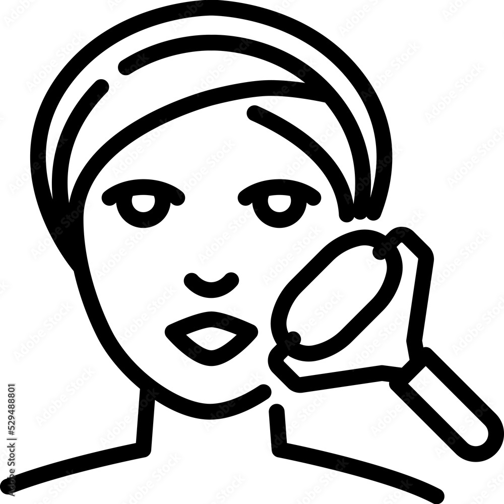 Facial roller icon. Outline design. For presentation. Facial roller icon. Outline design. For presentation.