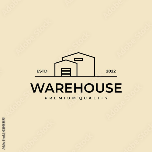 outline warehouse logo vector icon illustration