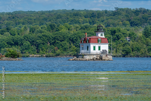 09/08/2022 - Town of Esopus, NY,  Photo of the historic Esopus Meadows Lighthouse located on the Hudson River.  Photo from Lighthouse Park.
