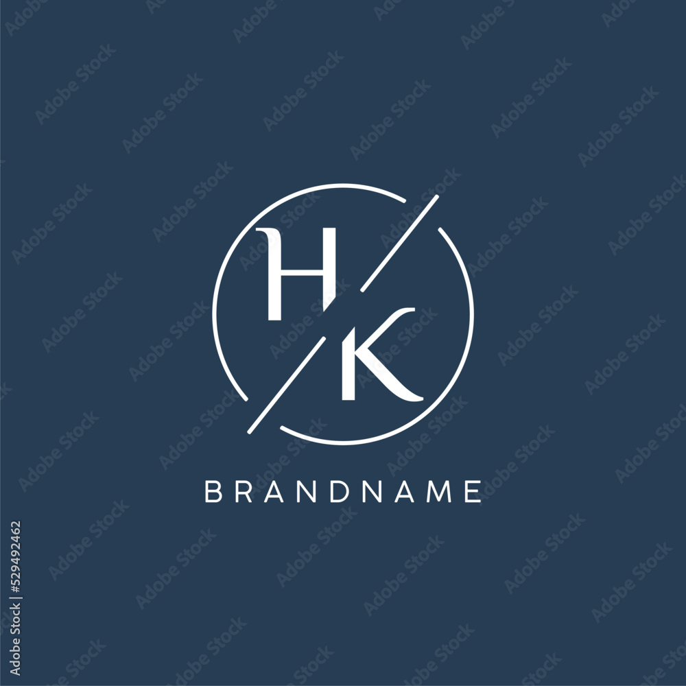 Hk letter logo design icon brand identity Vector Image