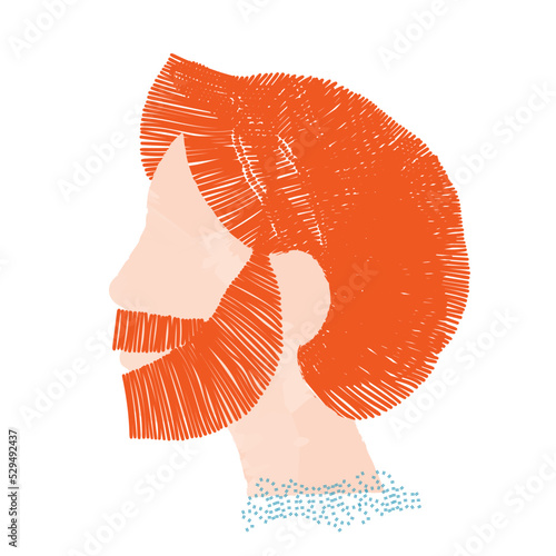 diversity people - white man face and red hair vector