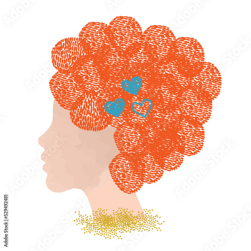 diversity people - white woman face and red hair vector