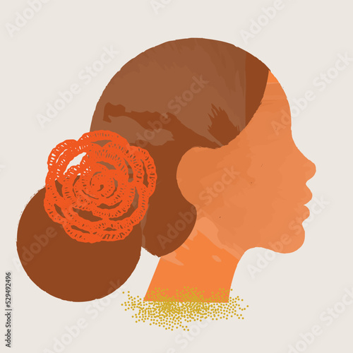 diversity people - white woman face and brown hair vector
