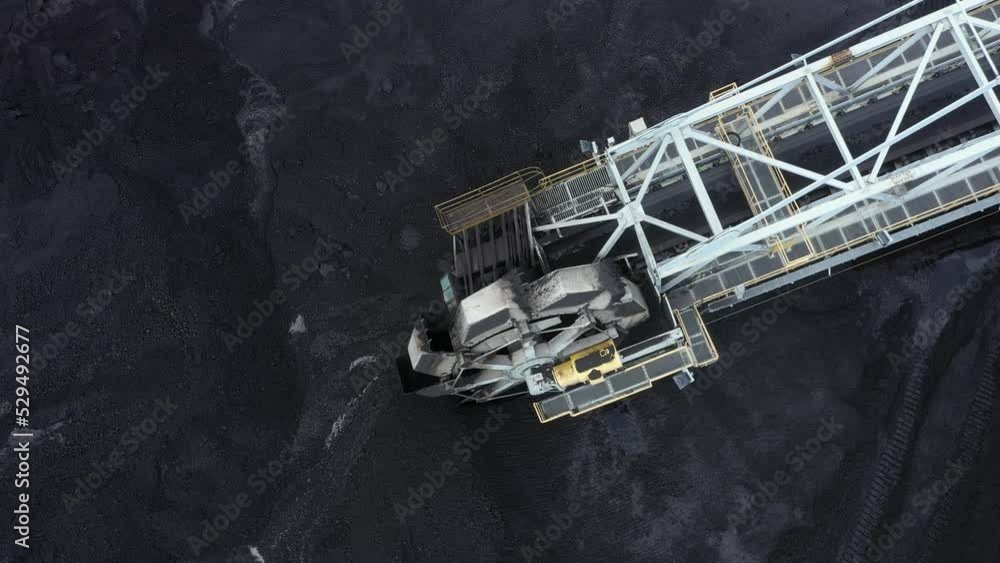 Coal terminal with technics working in it. Coal terminal with technics working in it.