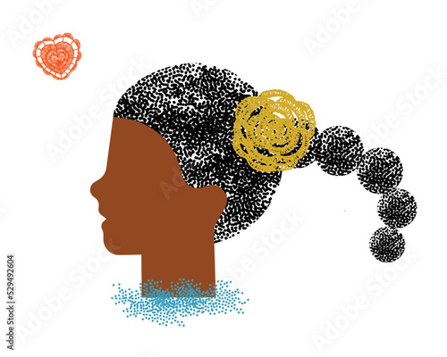 diversity  people - black girl face and red black vector