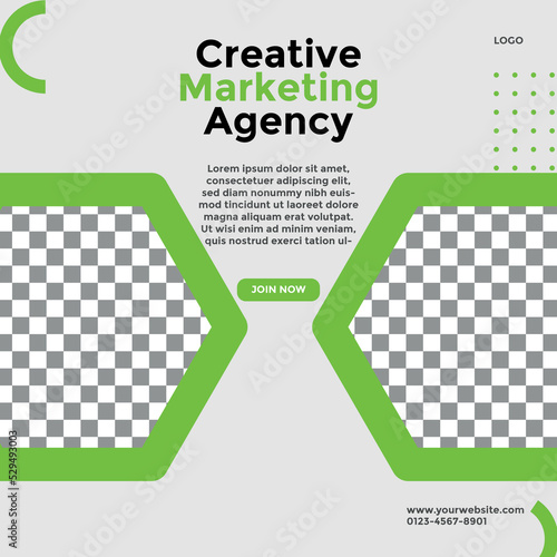 social media post template for business, creative, digital market, Can upload on social media or print.