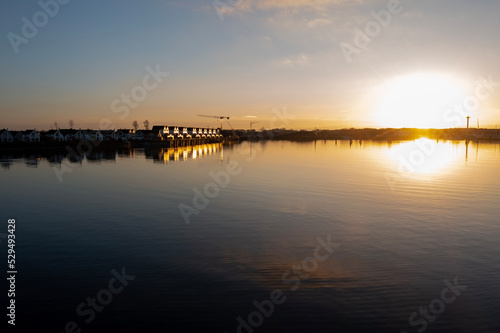 sunset over the river