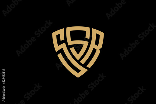SSR creative letter shield logo design vector icon illustration photo