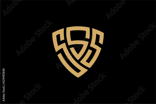 SSS creative letter shield logo design vector icon illustration