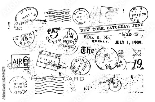 Designer set of vintage postage stamps