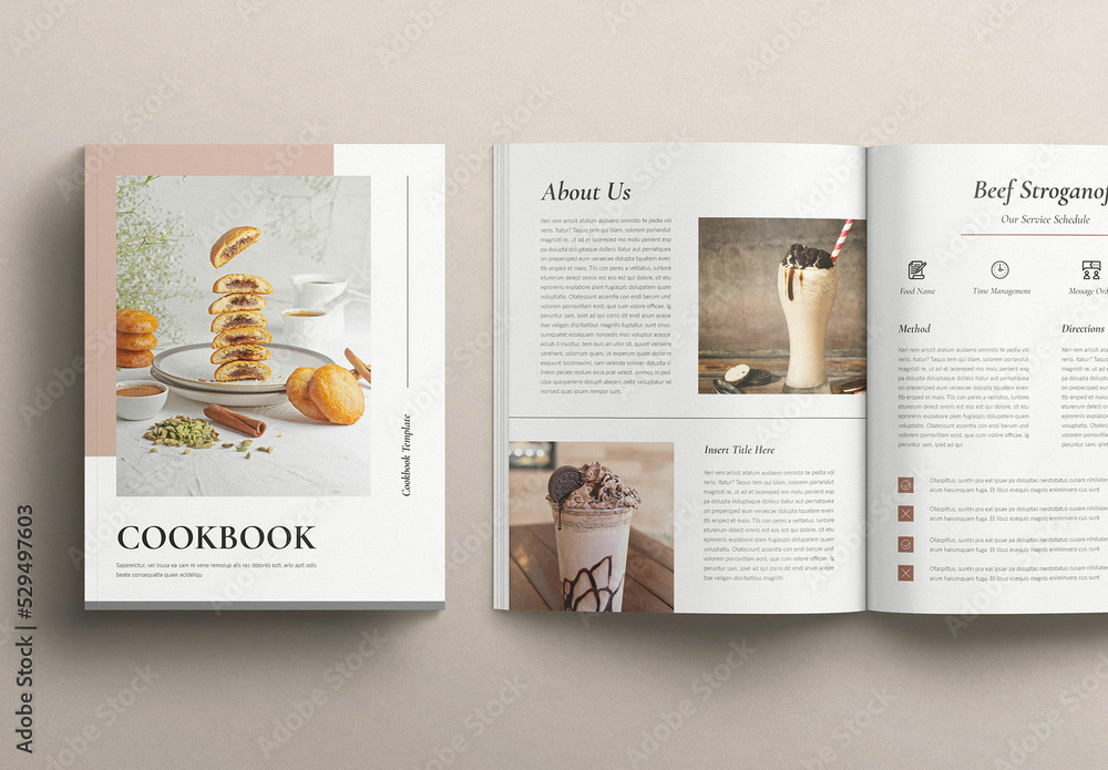 Cookbook Layout Template Stock | Adobe Stock