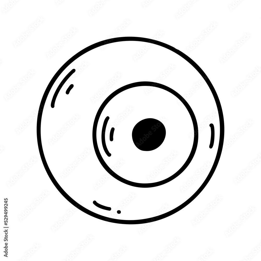 Hand drawn doodle eyeball. Halloween outline element, vector sketch illustration, line art for web design, icon, print, coloring page Hand drawn doodle eyeball. Halloween outline element, vector sketch illustration, line art for web design, icon, print, coloring page