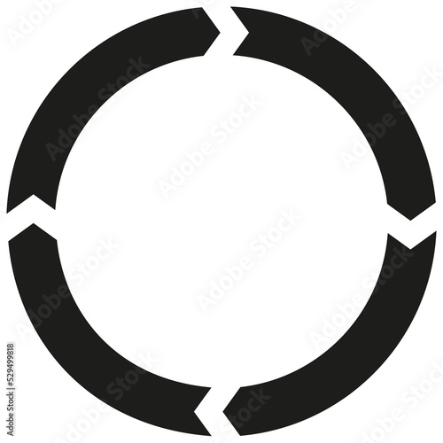 Isolated icon of circular flow with four process steps. Concept of process and workflow.