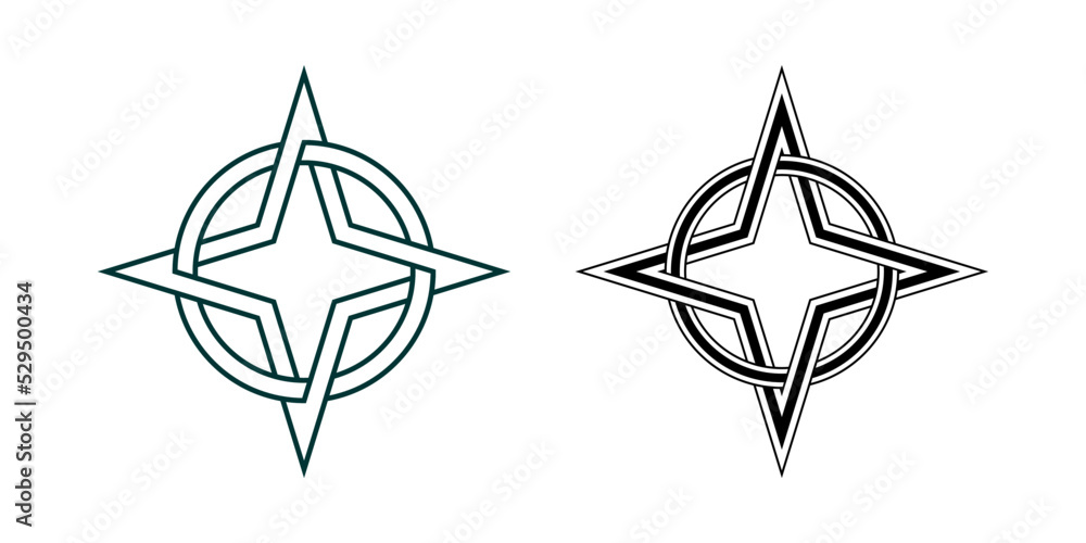 4 Point Star Circle Knot Symbol Vector Illustration 4 Point Star Circle Knot Symbol Vector Illustration