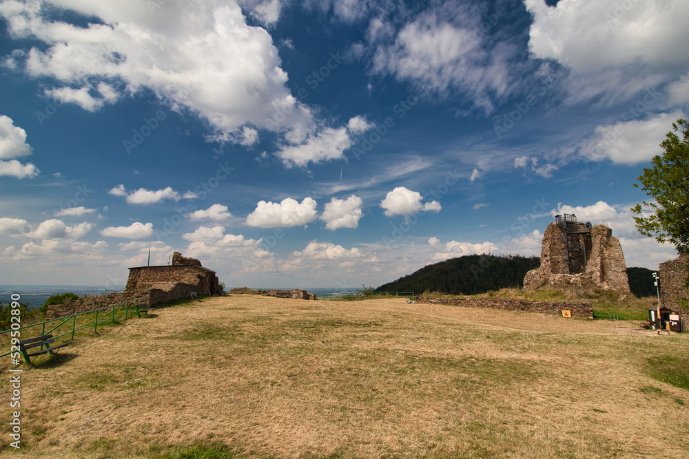 Ruins of Lichnice castle in summer cloudy day. Czech Republic. Ruins of Lichnice castle in summer cloudy day. Czech Republic.