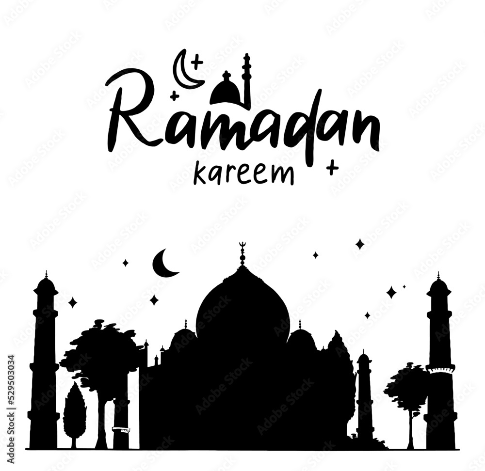 Ramadan Kareem Banner Poster Traditional Islamic Holiday Postcard Design Website Pages Vector Illustration