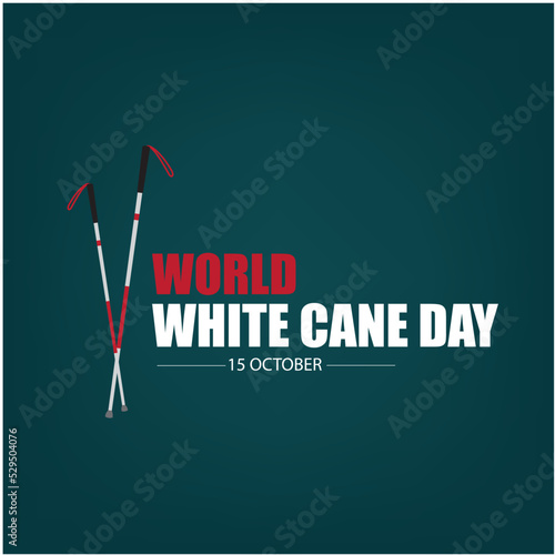 World White Cane Day (guiding the blind) Vector. Simple and elegant design