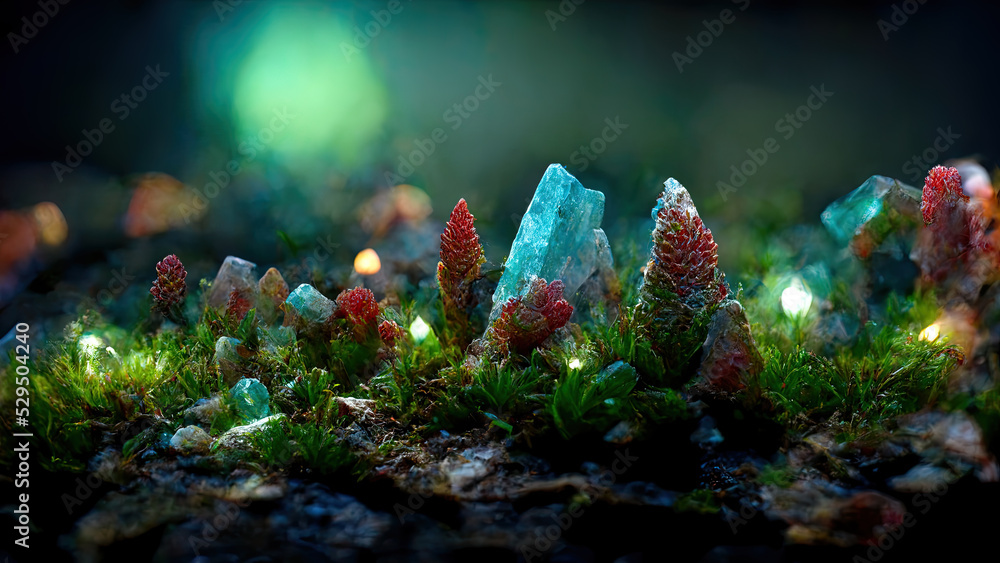 Fototapeta premium 3D illustration of crystals.