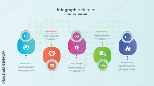 	
Creative business timeline infographic with transparent effect