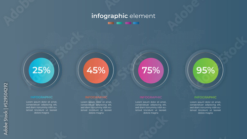 	
Creative timeline infographic element with transparent effect