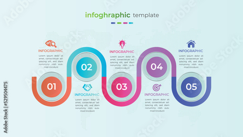 Four step circular business infographic with transparent effect
