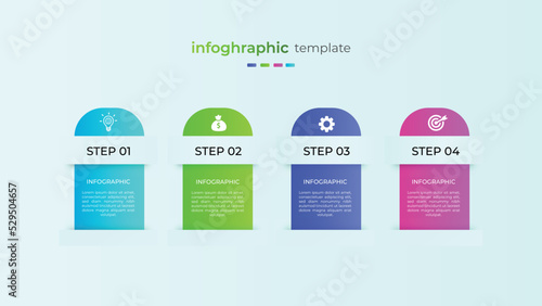 	
Modern gradient four step business infographic element