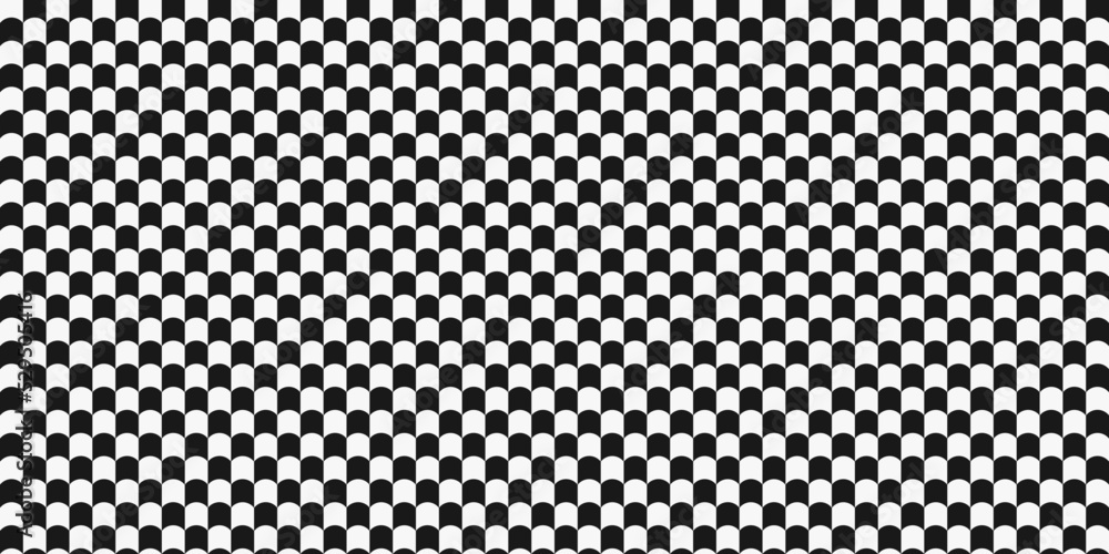 Black-and-white checkered cells from up-curved cells. Black-and-white checkered cells from up-curved cells.