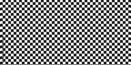 Black-and-white checkered cells from up-curved cells.