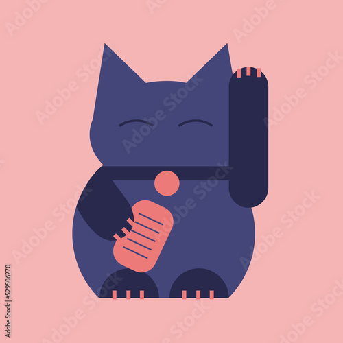 lucky cat drawing vector