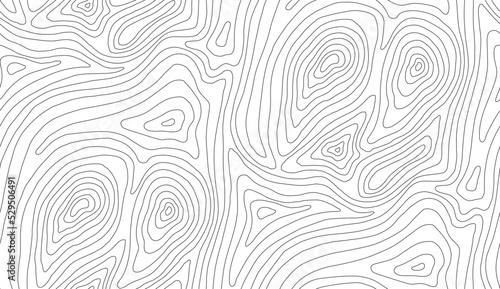 Seamless vector topographic map background white on dark. Line topography map seamless pattern. Mountain hiking trail over terrain. Contour background geographic grid.