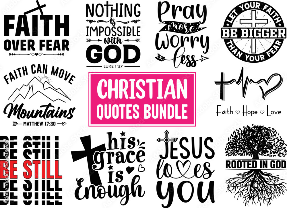 Christian quotes SVG designs bundle, Christian quotes t shirt designs