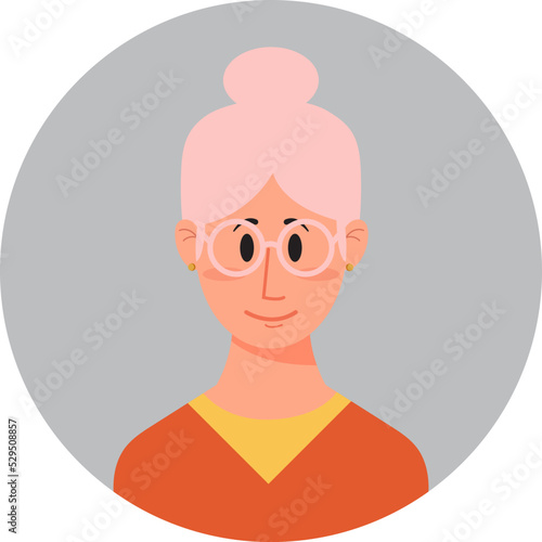 Avatar icon, girl flat style. Vector graphics eps 10.