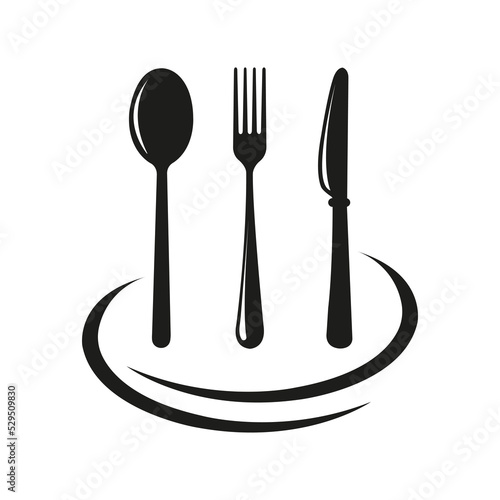 Spoon. Fork. Knife. Vector image.