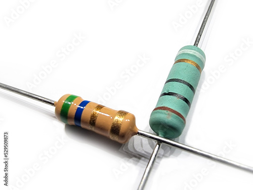 Canvastavla Power resistor isolated on white background, two pieces