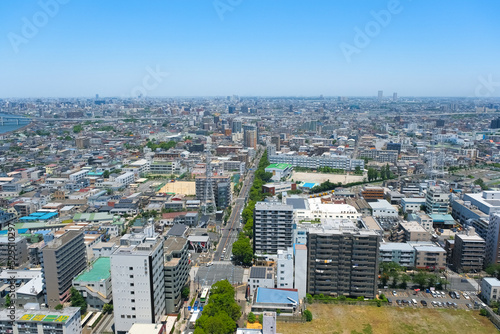 東京都江戸川区 タワーホール船堀展望室から見る北側の街並み