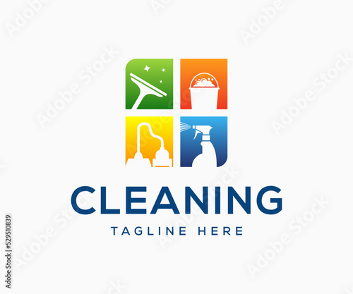 Cleaning Logo Design. Cleaning Service Logo Design Template