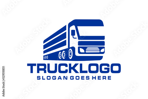 Trucking company logo, Illustration of truck with trailer