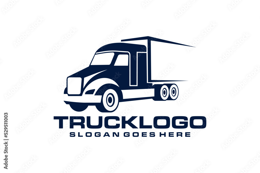 Truck trailer logo illustration on white background Truck trailer logo illustration on white background