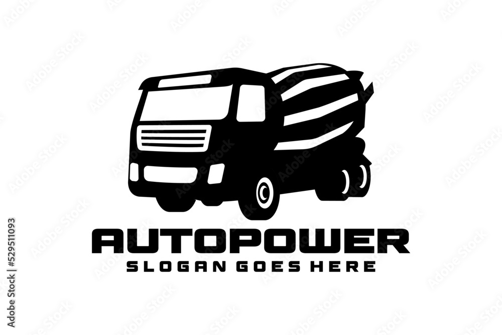 Illustration vector graphic of concrete mixer truck logo vector template.