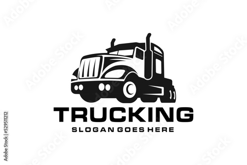 Trucking company logo, Semi trailer truck logo