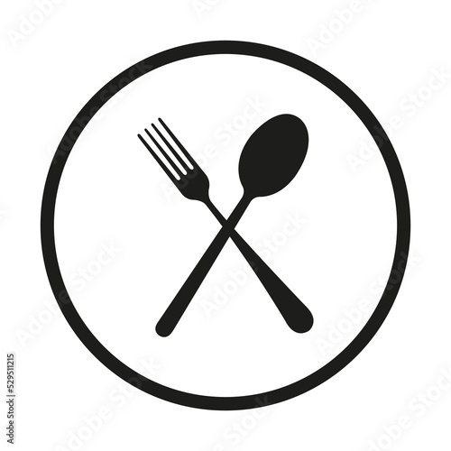 Spoon. Fork. Vector image.