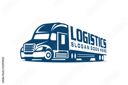 Truck silhouette abstract logo template vector